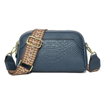 Årgang alligator mønster crossbody bag - med håndlagde detaljer