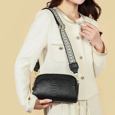 Årgang alligator mønster crossbody bag - med håndlagde detaljer