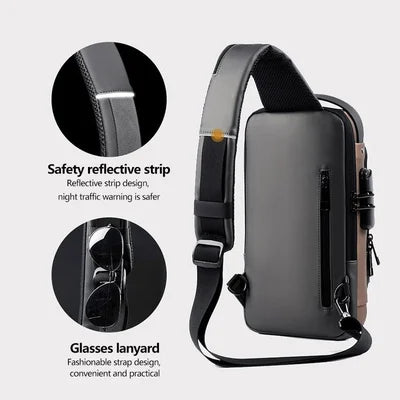 Sikker vanntett crossbody-veske med USB-tilkobling - med stilig anti-tyveri design