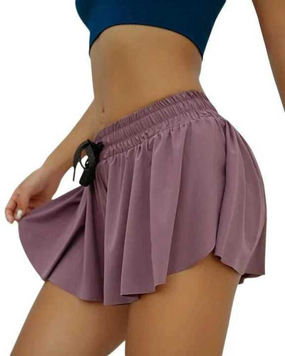 Komfortable Shorts - 2 i 1 flytende fitness yoga shorts