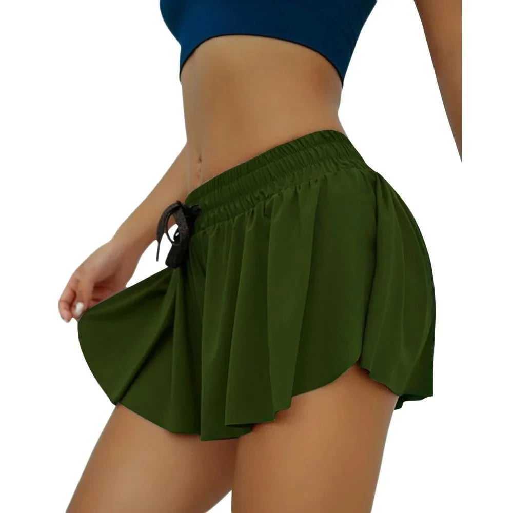 Komfortable Shorts - 2 i 1 flytende fitness yoga shorts