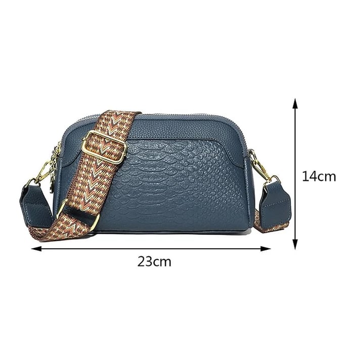 Stilig crossbody-veske i skinn med Alligator-mønster