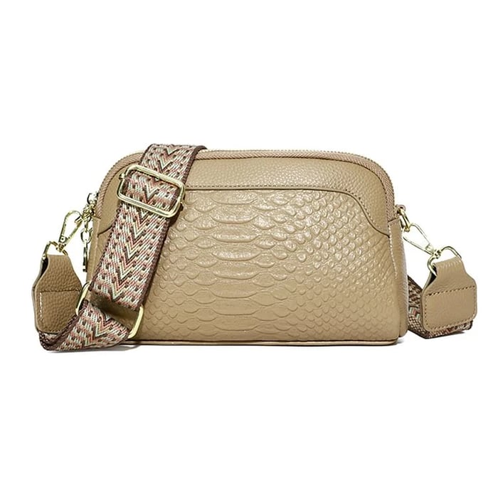 Stilig crossbody-veske i skinn med Alligator-mønster