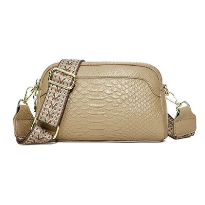 Stilig crossbody-veske i skinn med Alligator-mønster