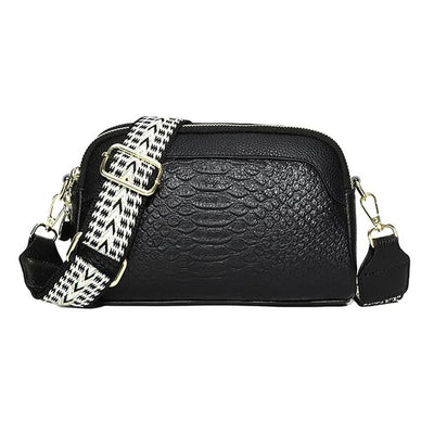 Stilig crossbody-veske i skinn med Alligator-mønster